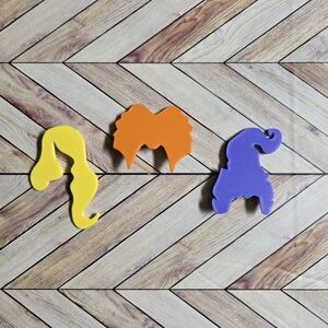 Hocus Pocus Halloween Letter Board 3D Printed Sign Pieces 3 Witch Silhouettes